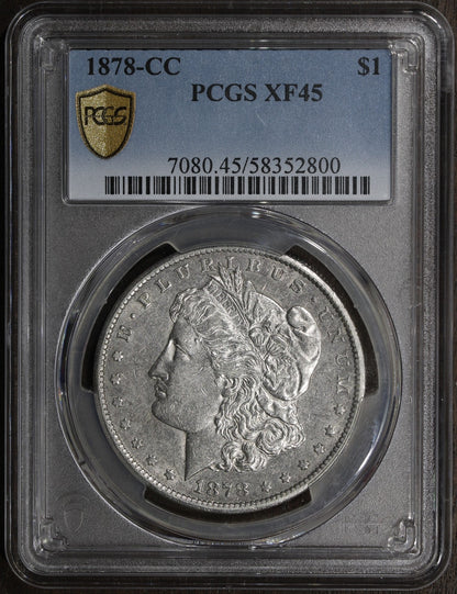 1878-CC (XF45) Morgan Silver Dollar $1 PCGS - KEY DATE CARSON CITY
