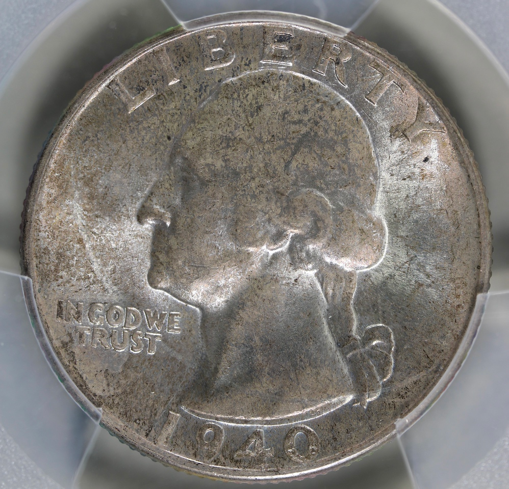 1940-D Washington Quarter 25c - PCGS MS65 - Nicely Toned!