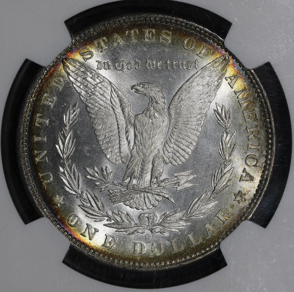 1880-O (MS64+) Morgan Silver Dollar $1 NGC - Beautiful Rainbow Tone