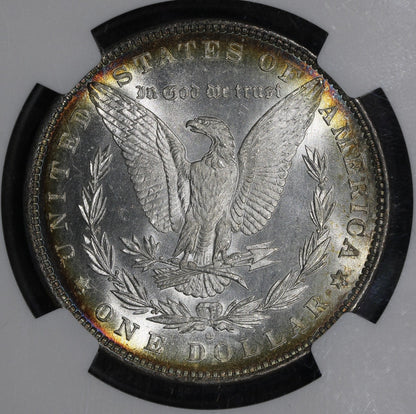 1880-O (MS64+) Morgan Silver Dollar $1 NGC - Beautiful Rainbow Tone