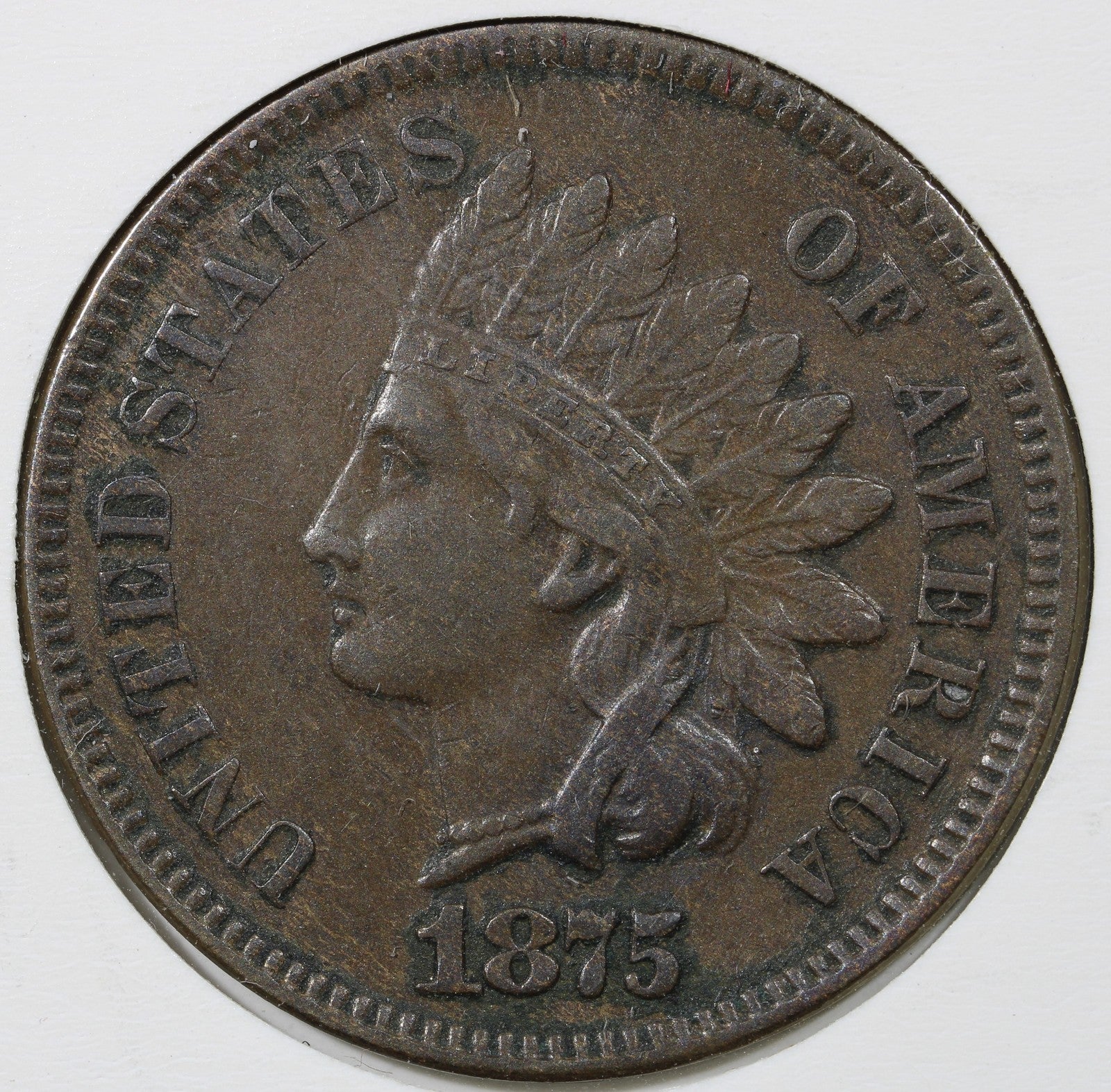 1875 Indian Head Cent 1C - XF/AU