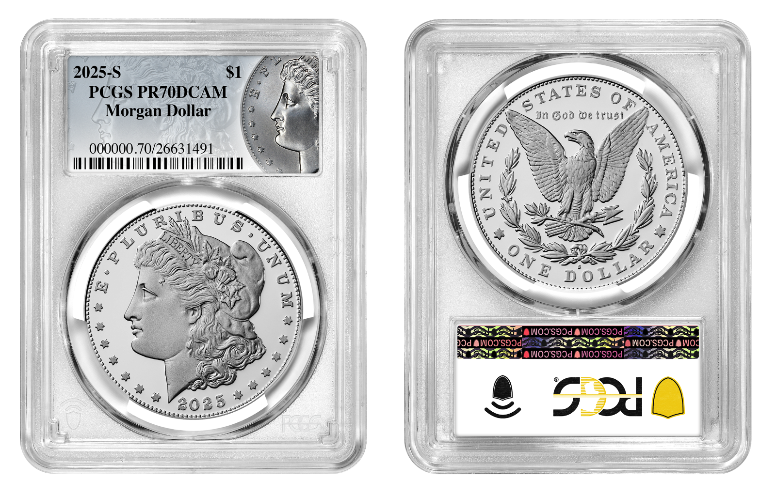 2025-S (PR70) Proof Morgan & Peace Silver Dollar (2 Coin Set) PCGS Presale