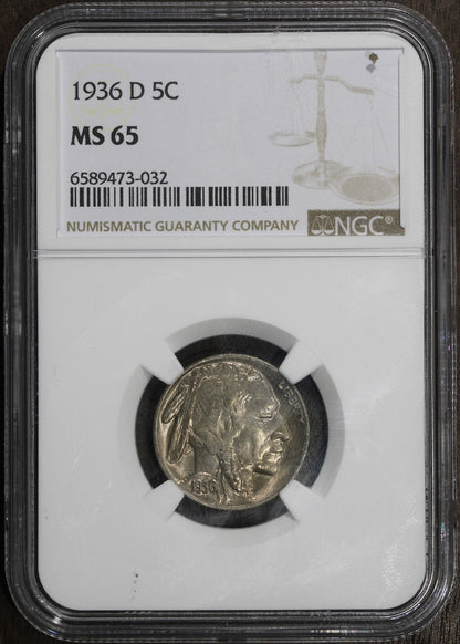1936-D (MS65) Buffalo Nickel 5C NGC