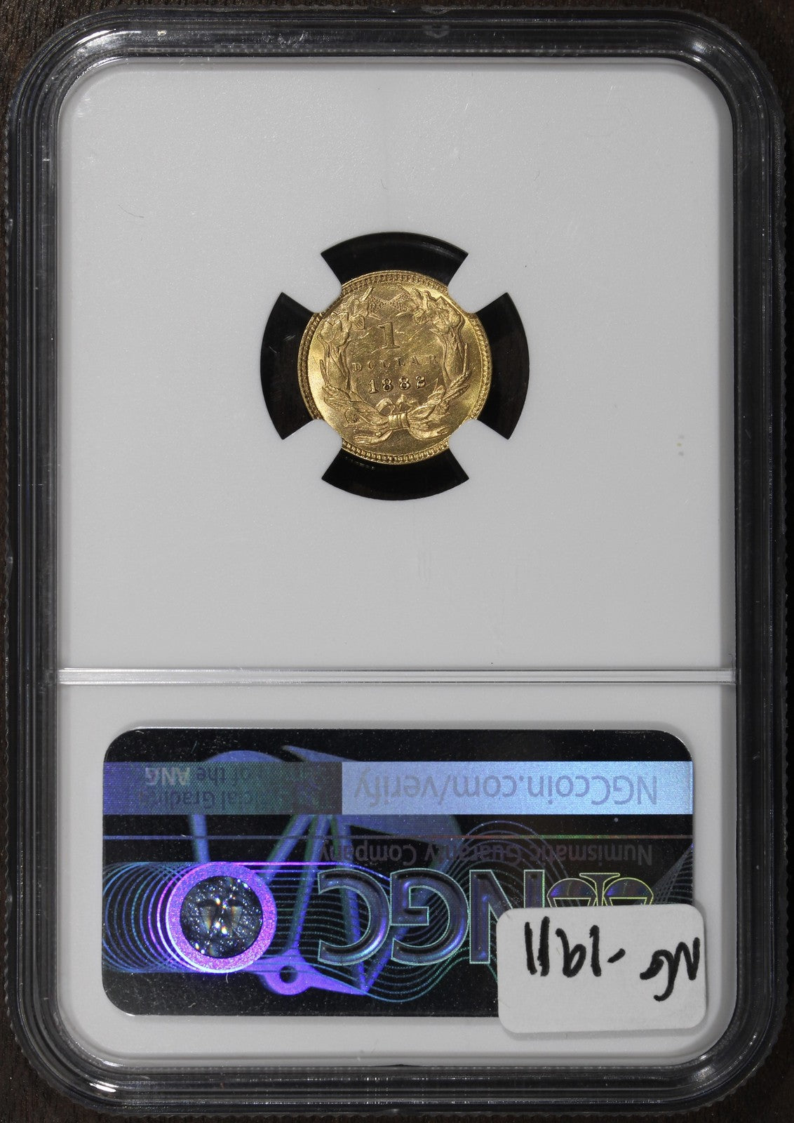 1882 (MS62) Type 3 Liberty Head Gold Dollar G$1 NGC