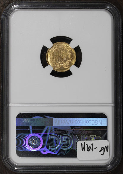 1882 (MS62) Type 3 Liberty Head Gold Dollar G$1 NGC