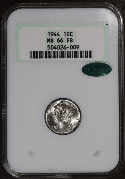 1944 (MS66FB CAC) Mercury Dime 10C NGC FATTY Old Holder