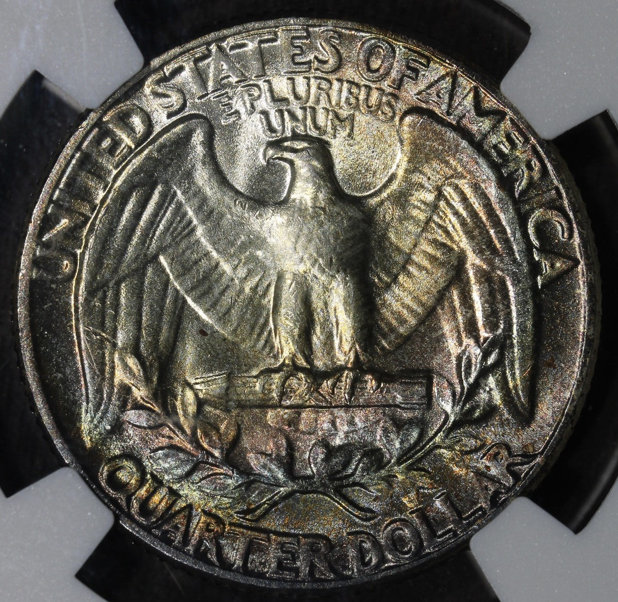 1953 (MS66) Washington Quarter 25C NGC - Rainbow Toned