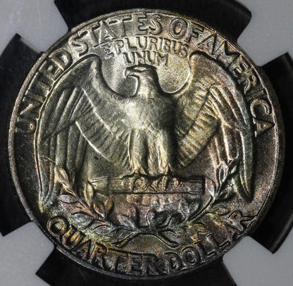 1953 (MS66) Washington Quarter 25C NGC - Rainbow Toned