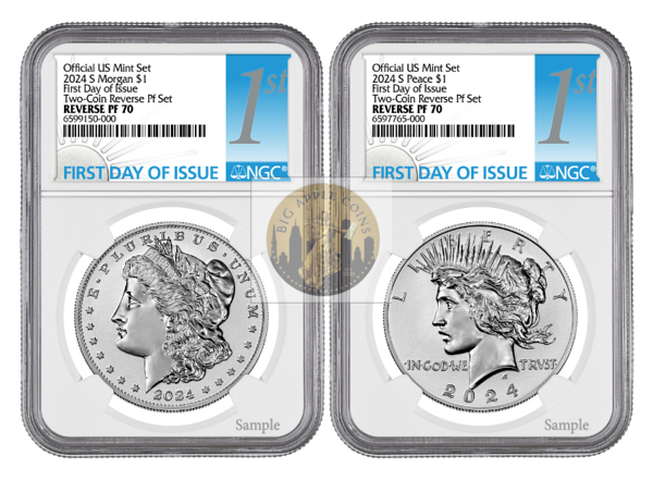 2024-S (RP70) Reverse Proof Morgan & Peace Dollars NGC FDOI First Day of Issue