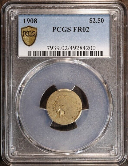 1908 (FR02) Indian Gold $2.50 Quarter Eagle PCGS - Lowball!! Fair 2, almost Poor