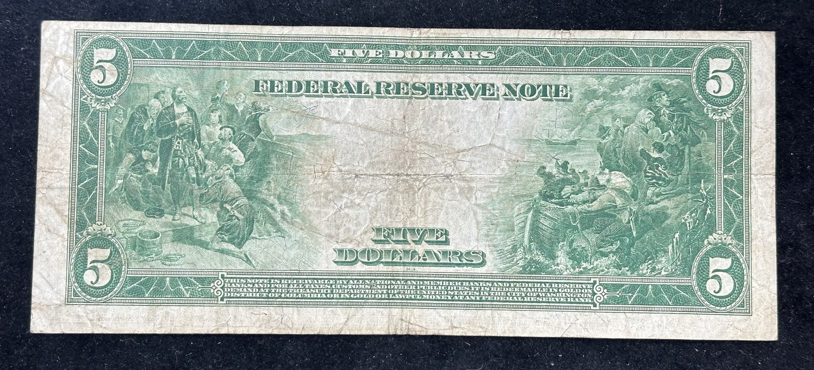 1914 $5 Federal Reserve Note - Low Grade
