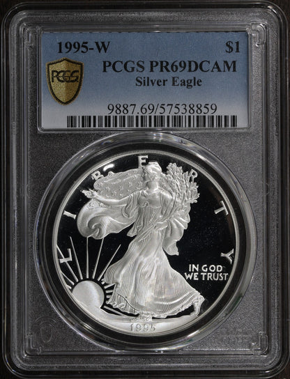 1995-W (PR69 DCAM) Proof American Silver Eagle $1 ASE PCGS - Key Date
