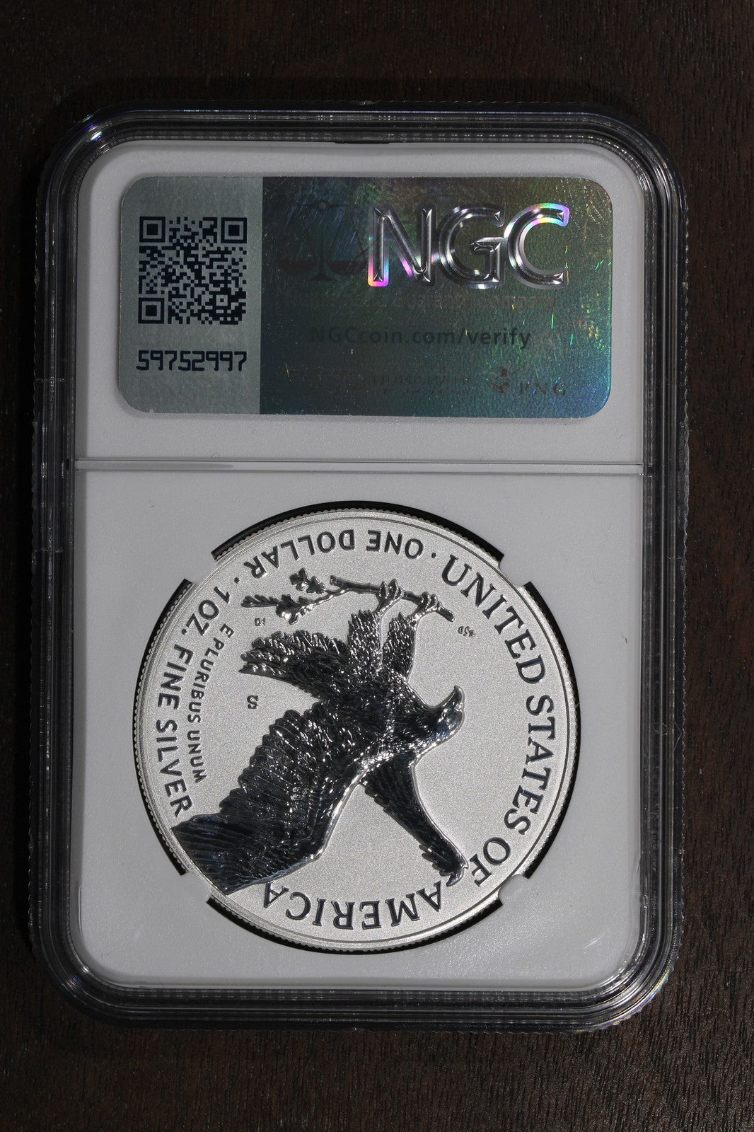 2021-S (PF70) Reverse Proof Type 2 American Silver Eagle $1 ASE NGC