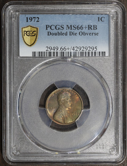 1872 (MS66+ RB) Doubled Die Obverse Lincoln Cent 1C PCGS - DDO