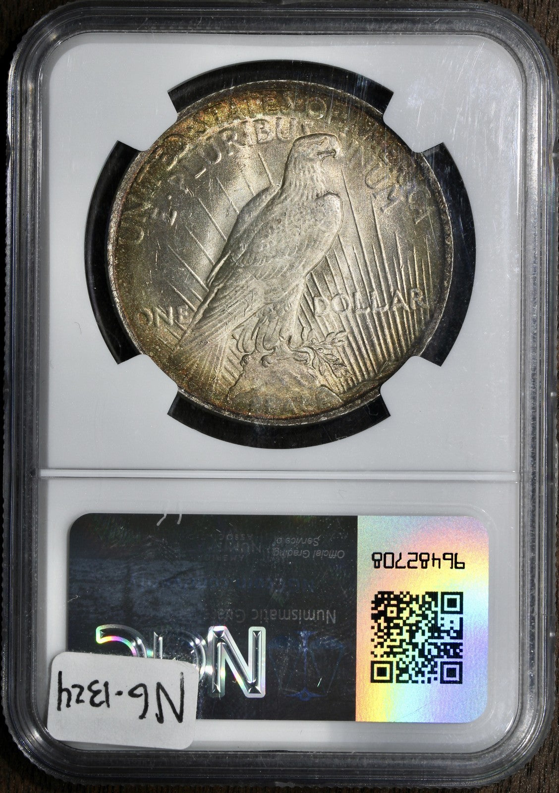 1922 (MS63) Peace Silver Dollar $1 NGC - Incredible Rainbow Toning