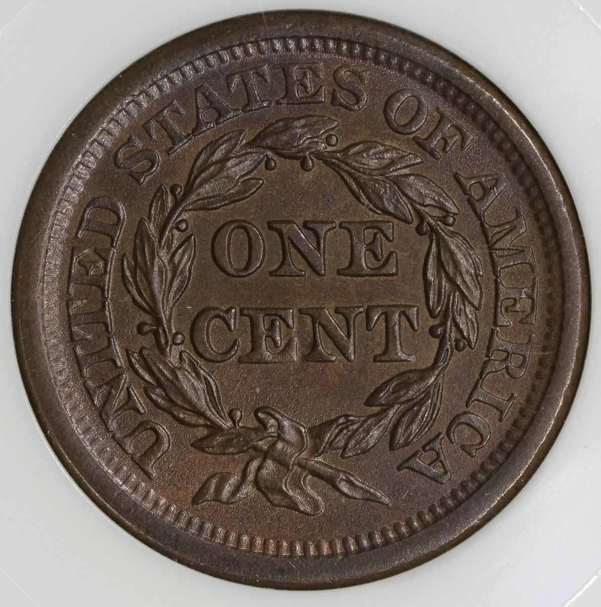 1853 (MS65 BN CAC) Braided Hair Large Cent 1C NGC - Old Holder