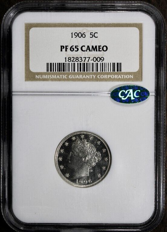 1906 (PR65CAM CAC) Proof Liberty V Nickel 5C NGC - PF65 Cameo Mirrors