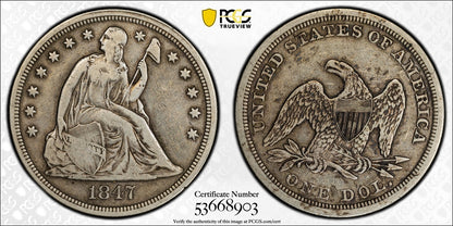 1847 (F15) Seated Liberty Dollar $1 PCGS