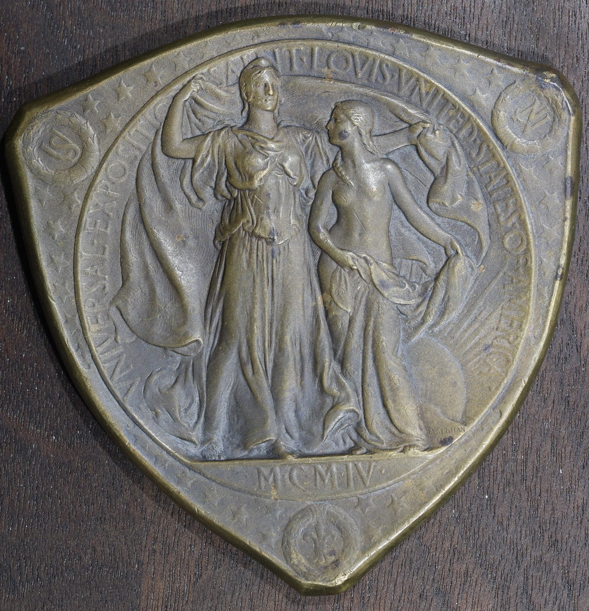 1904 Louisiana Purchase Exposition Triangle Commemorative Gold medal Award
