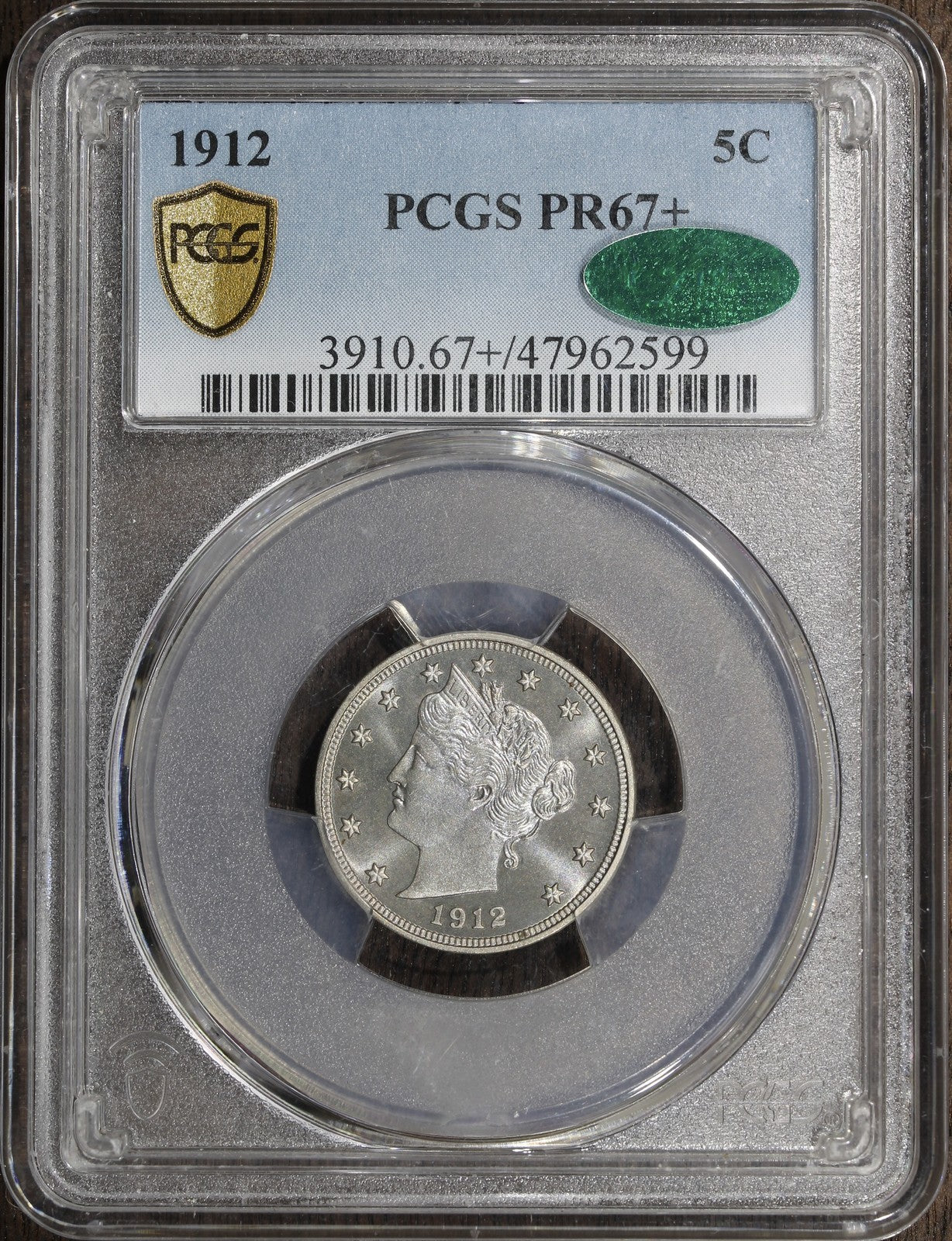 1912 (PF67+ CAC) Liberty Head V Nickel 5C PCGS - Premium Surfaces