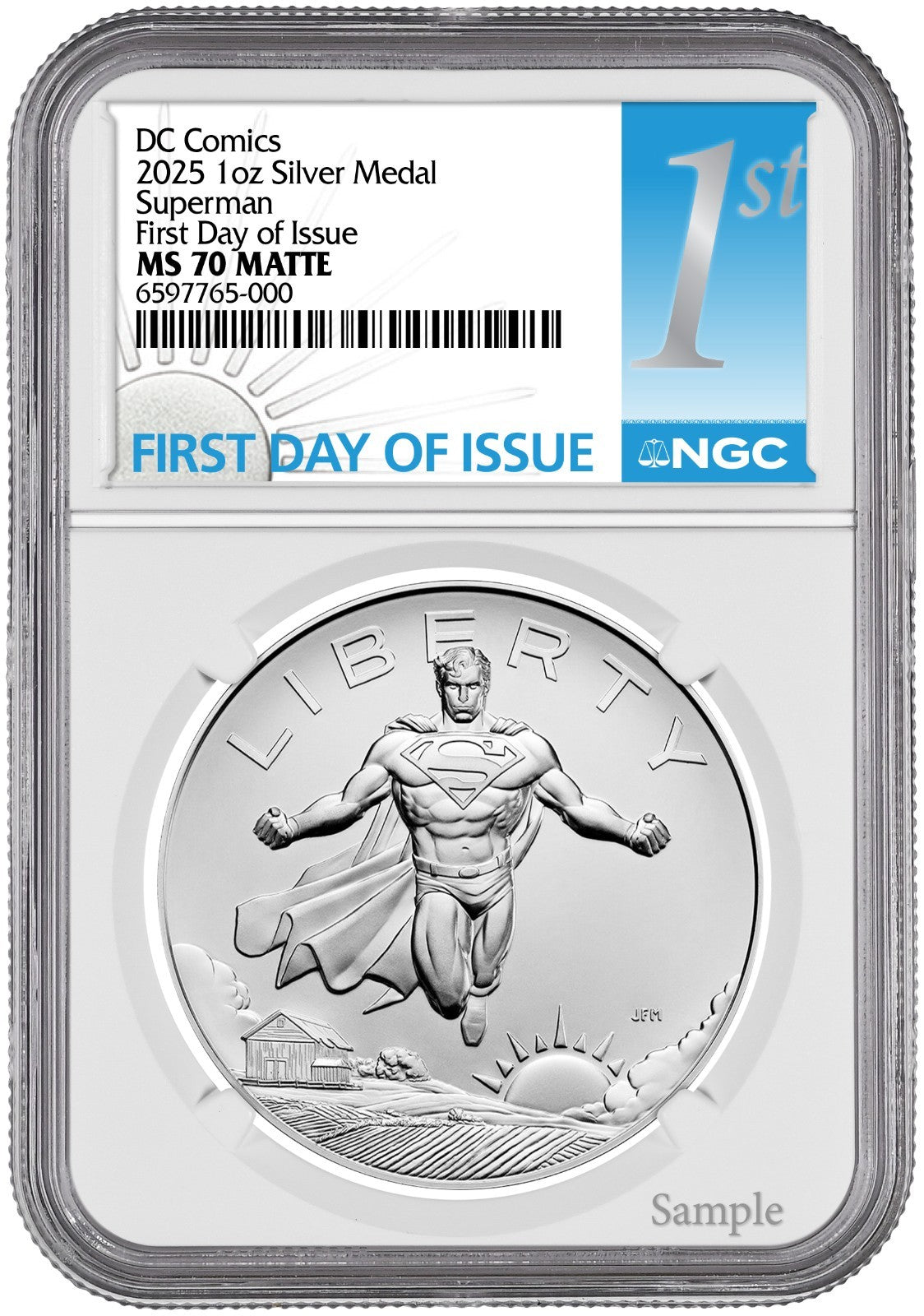 2025 (MS70) 1 oz Superman Silver Medal NGC FDOI - US Mint DC Comics