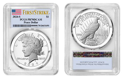 2024-S (PR70) Proof Morgan & Peace Silver Dollar First Strike (Flag Label) PCGS