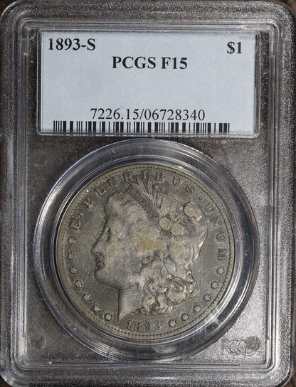 1893-S (F15) Morgan Silver Dollar $1 PCGS - KEY DATE