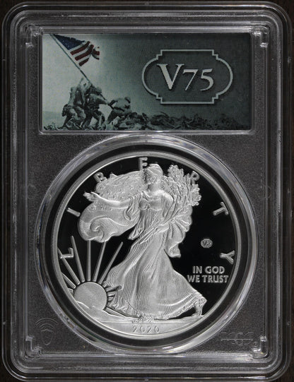 2020-W (PR70 DCAM) V75 Proof American Silver Eagle $1 ASE PCGS - First Strike