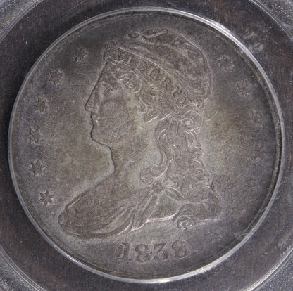 1838 (VF20) Capped Bust Half Dollar 50C PCGS OGH - Reeded Edge