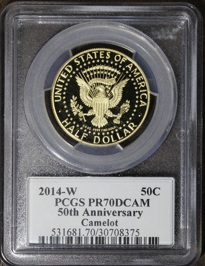 2014-W (PR70 DCAM) 3/4 oz Gold Kennedy Half Dollar 50C PCGS - U.S Mint