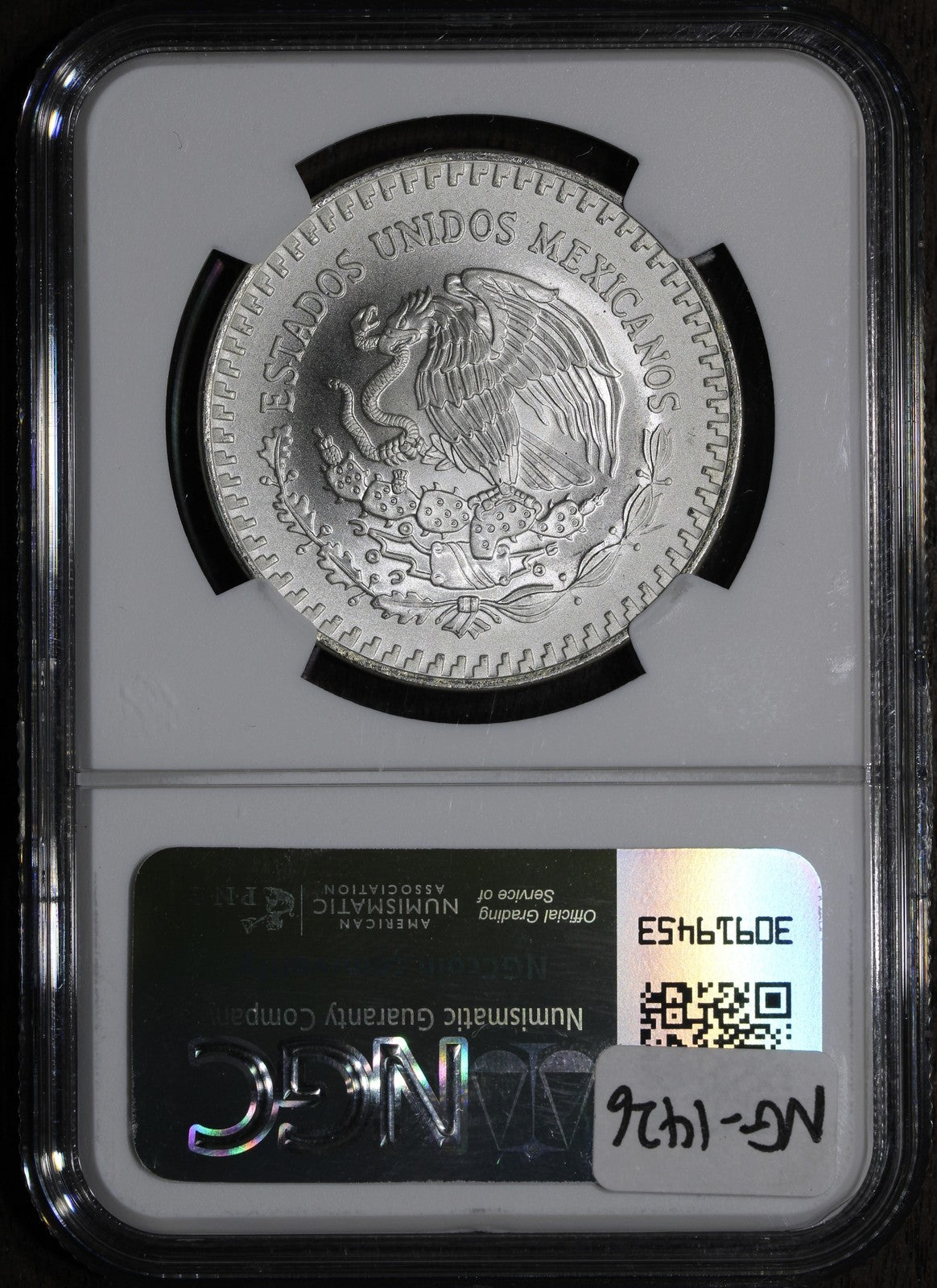 1991-Mo (MS68) Type 2 Mexican Silver Libertad Onza NGC - Small Onza