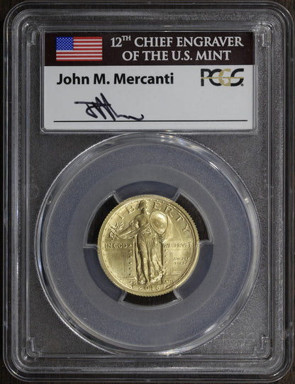 2016-W (SP70) 1/4 oz Gold Standing Liberty Quarter 25C PCGS - FDOI Mercanti