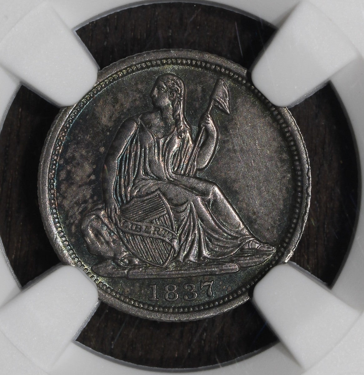 1837 (MS66) Seated Half Dime H10C NGC - Small Date, One Year Type