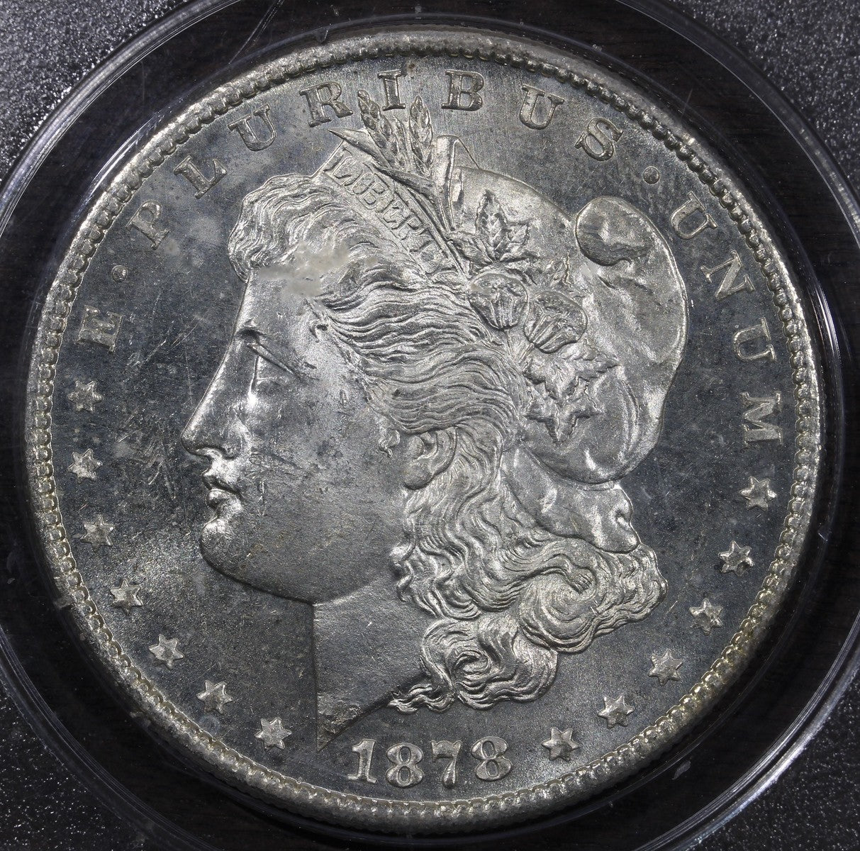 1878-S (MS63 CAC) Morgan Silver Dollar $1 PCGS Rattler - First Year