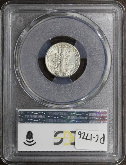 1935 (AU58 CAC) Mercury Dime 10C PCGS - Beautiful Rainbow Toned