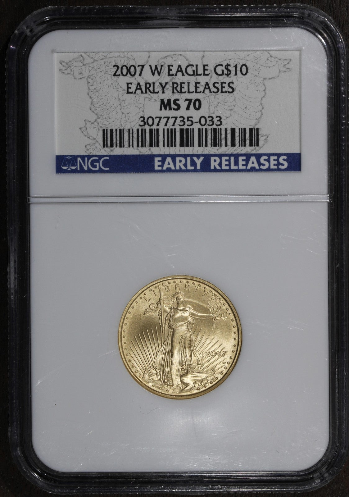 2007-W (MS70) 1/4 oz Gold Burnished American Gold Eagle $10 NGC - ER