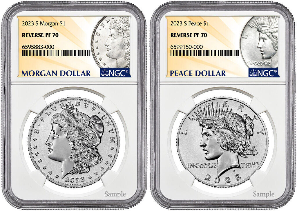 6 Coin Set - 2023 Morgan & Peace Silver Dollars $1 NGC (MS PF RP 70)