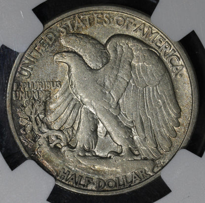 1923-S (XF40) Walking Liberty Half Dollar 50C NGC - Rainbow Toned