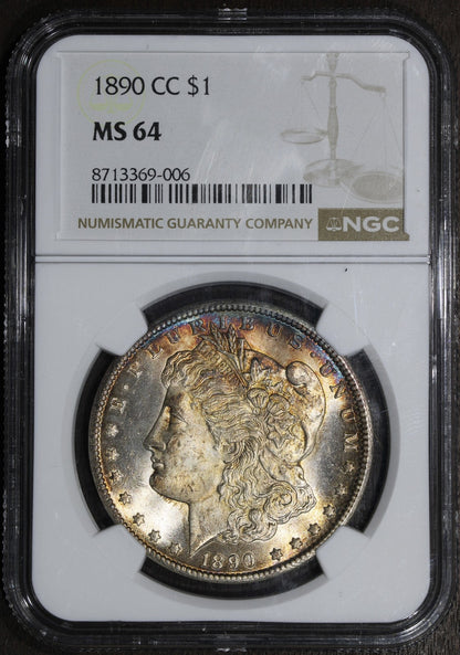 1890-CC (MS64) Morgan Silver Dollar $1 NGC - Nice Color Carson City