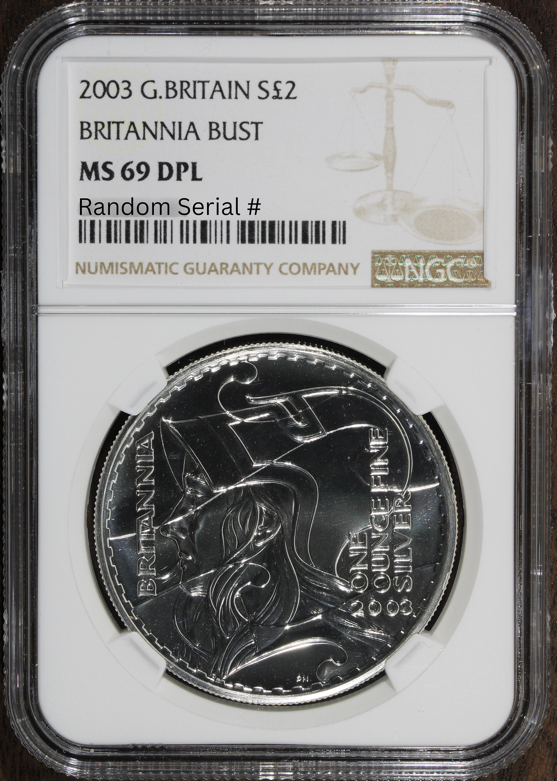 2003 (MS69 DPL) 1 oz Silver Great Britain Britannia £2 NGC