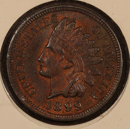 1899 Indian Head Cent IHC 1C BU - Lovely Red Brown Surfaces