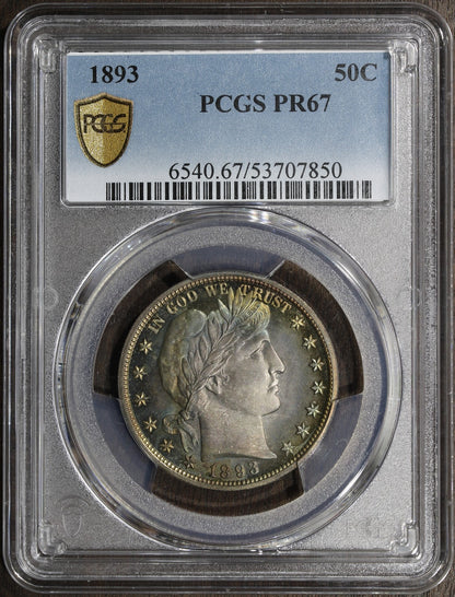 1893 (PR67) Proof Barber Half Dollar 50C PCGS - Colorful