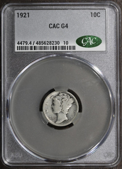 1921 (G4 CAC) Mercury Dime 10C CACG - KEY DATE