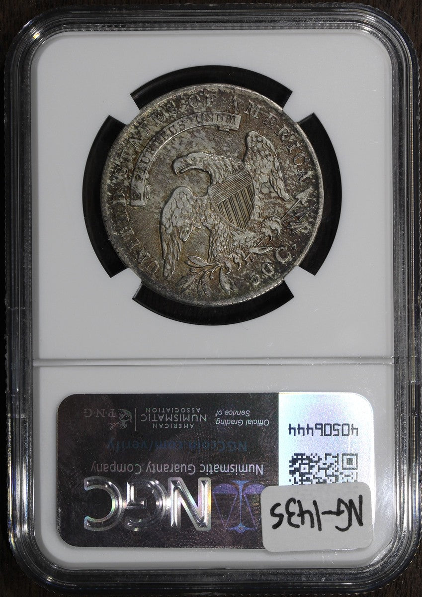 1836 (XF45) Capped Bust Half Dollar NGC - Lettered Edge, Colorful Toning