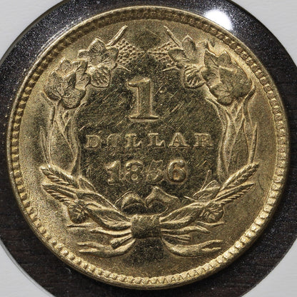 1856 Type 3 Liberty Head Gold Dollar G$1 - AU About Uncirculated