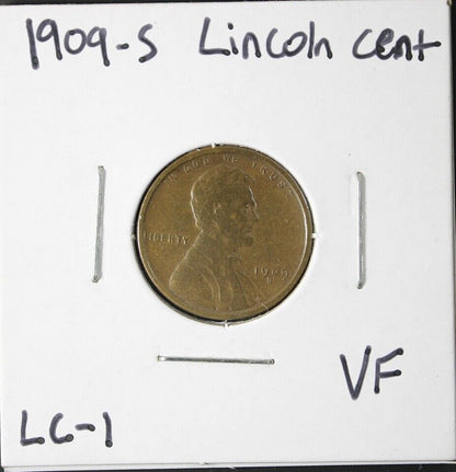 1909-S Lincoln Wheat Cent 1c Uncertified - VF