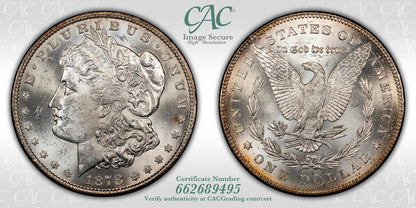 1878-CC (MS63 CAC) Morgan Silver Dollar $1 CACG