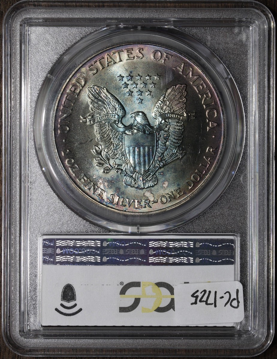 2000 (MS67) Rainbow Toned American Silver Eagle $1 ASE PCGS