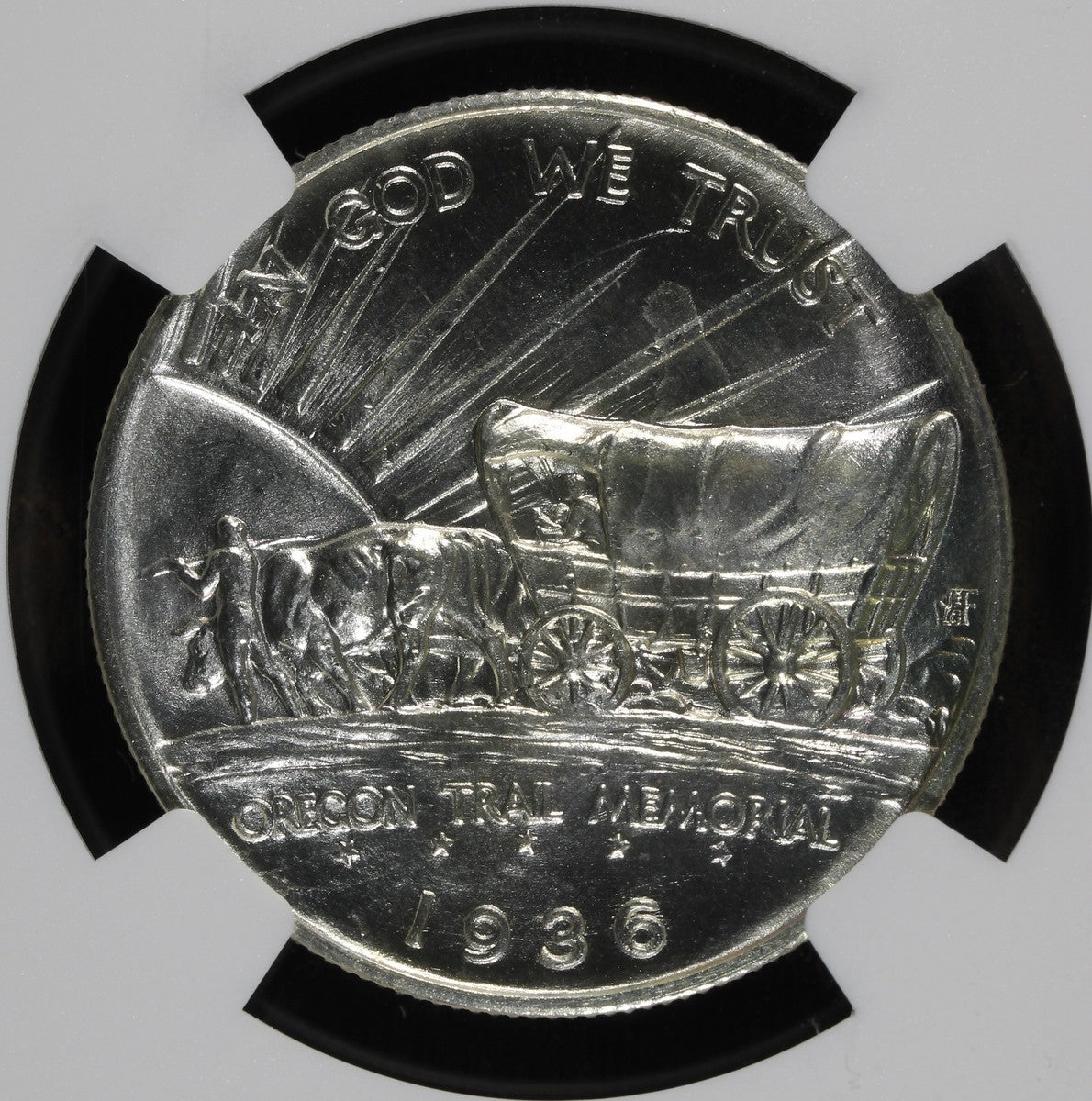 1936-S (MS67) Oregon Trail Commemorative Half Dollar 50C NGC - Blast White