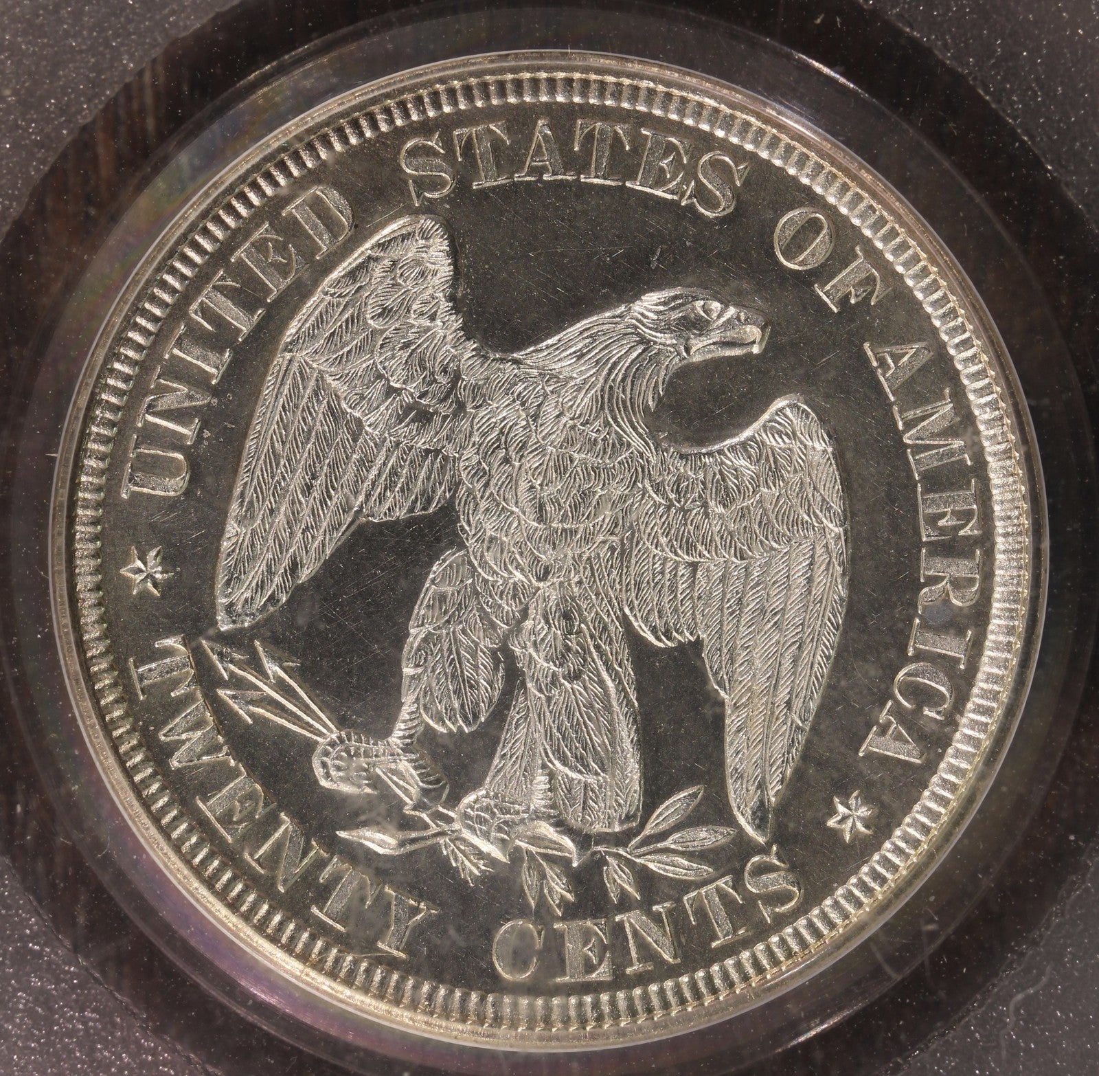 1877 (PR62 CAC) Proof 20 Cent Piece 20C PCGS OGH - Beautiful